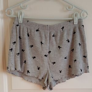 PacSun Playboy Pajama Shorts with Black Logo Pattern